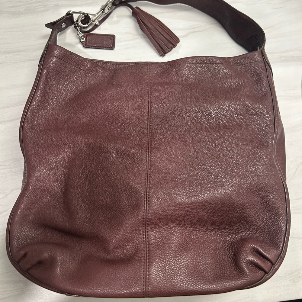 Coach Dark Red Leather Hobo Bag - Picture 3 of 3